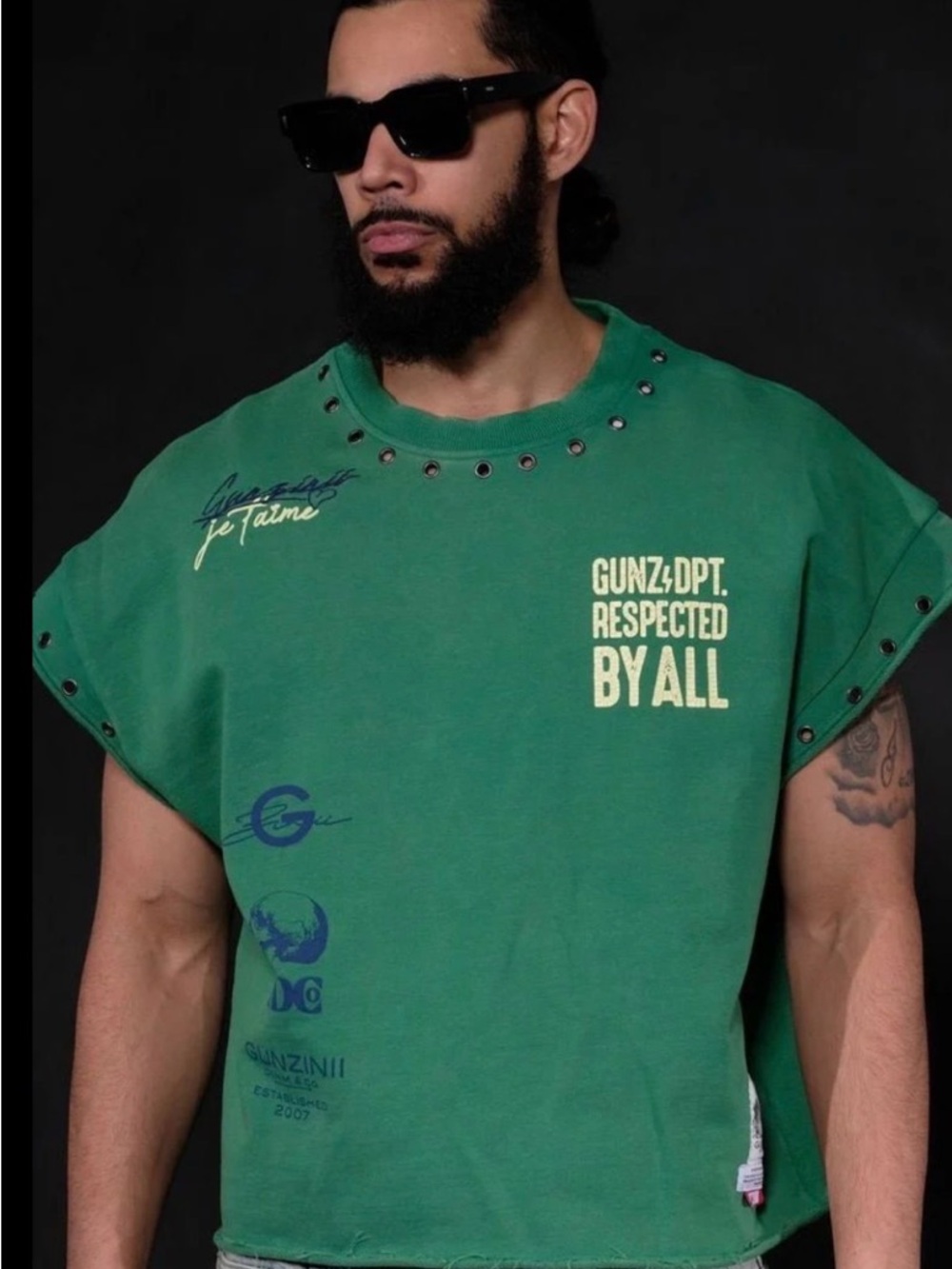 Gunzini  Green Graphic Tee - Respected By All